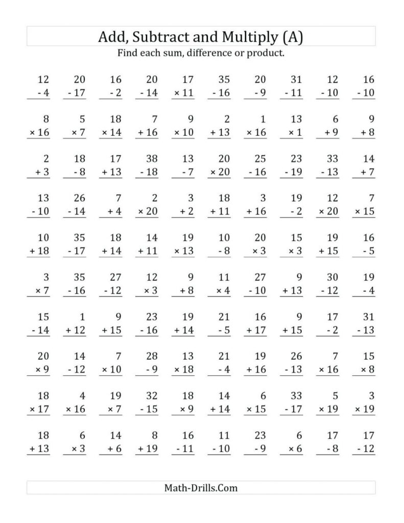 Mad Minute Math Subtraction Worksheets Printable Peggy Worksheets