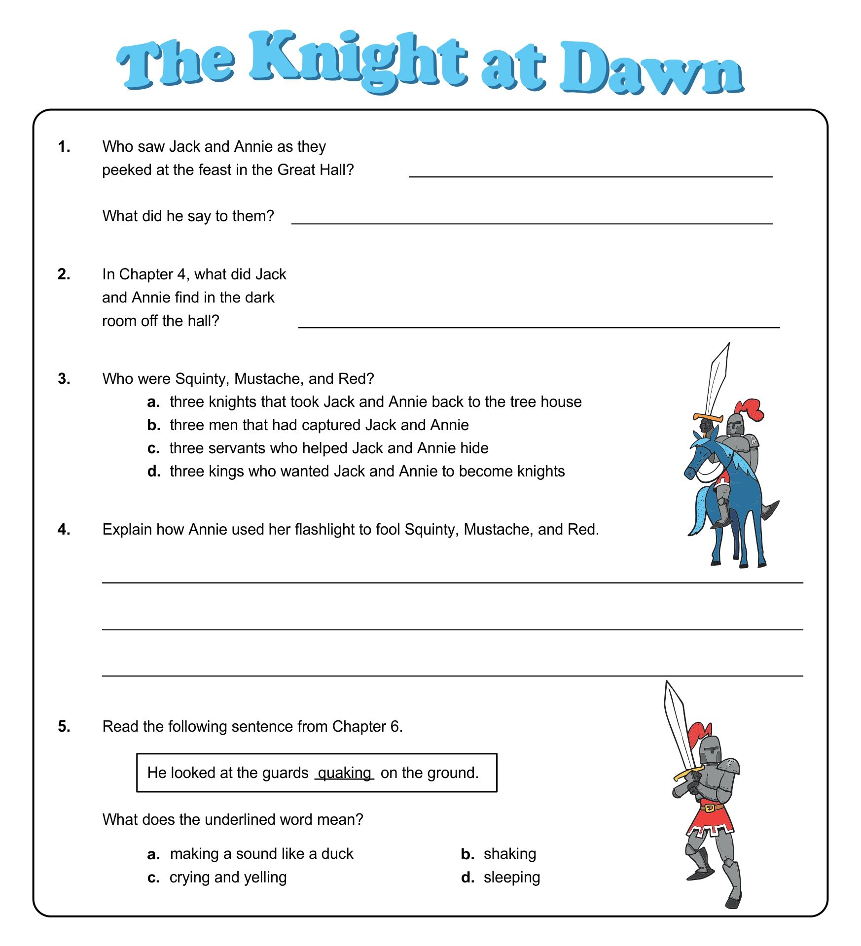 Magic Tree House 6 Free PDF Printables Printablee
