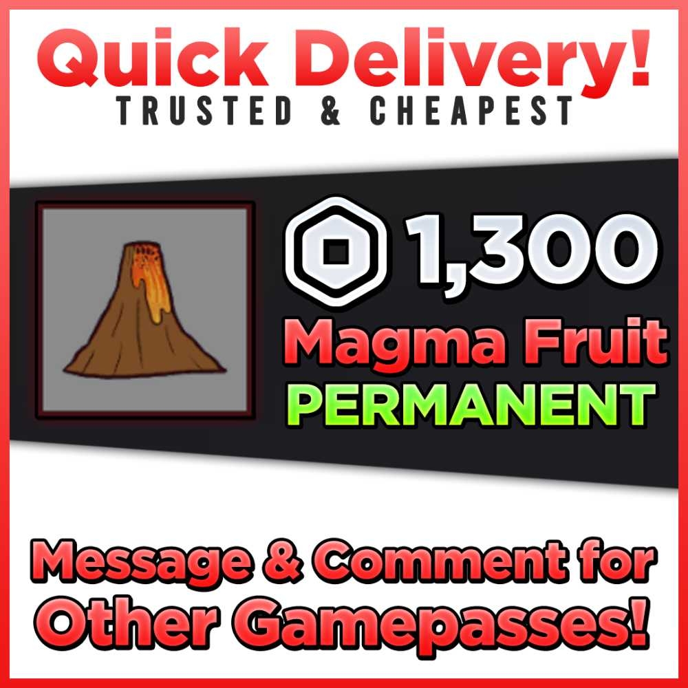  Magma Fruit PERMANENT Blox Fruits 100 SAFE QUICKEST 
