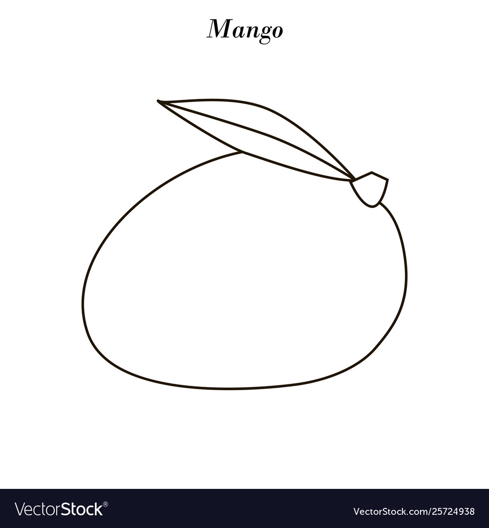 Mango Fruit Outline Royalty Free Vector Image VectorStock