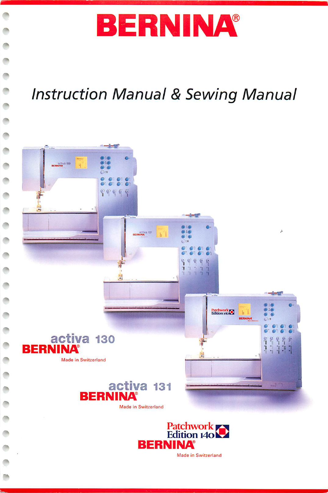 Manual Bernina Activa 130 page 1 Of 57 English
