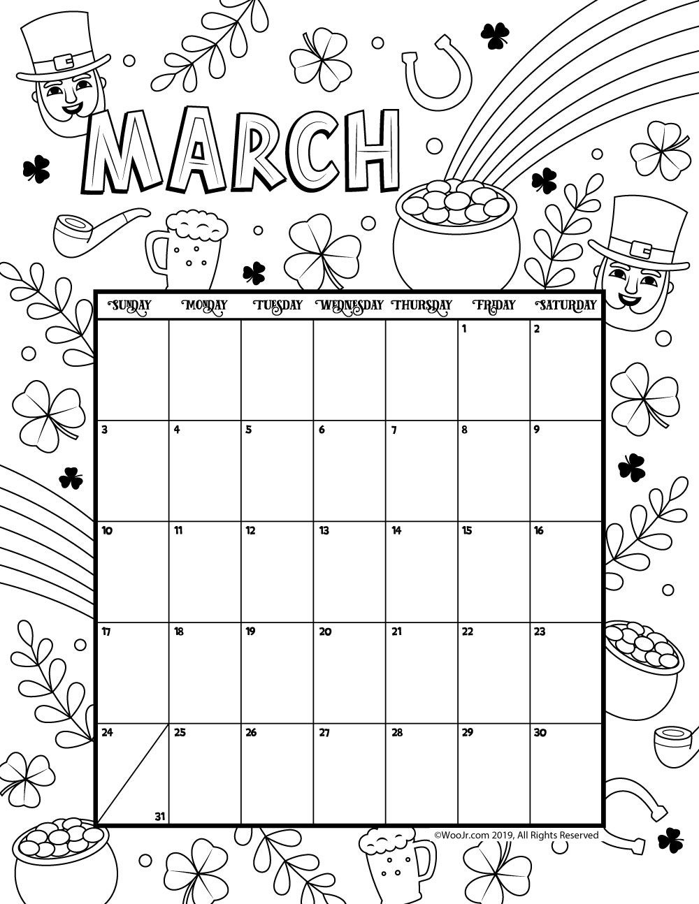 march activities printable