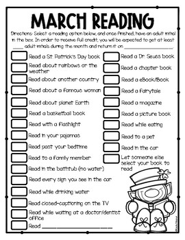 March Reading Log FREEBIE By Kayla Maynor Teachers Pay Teachers