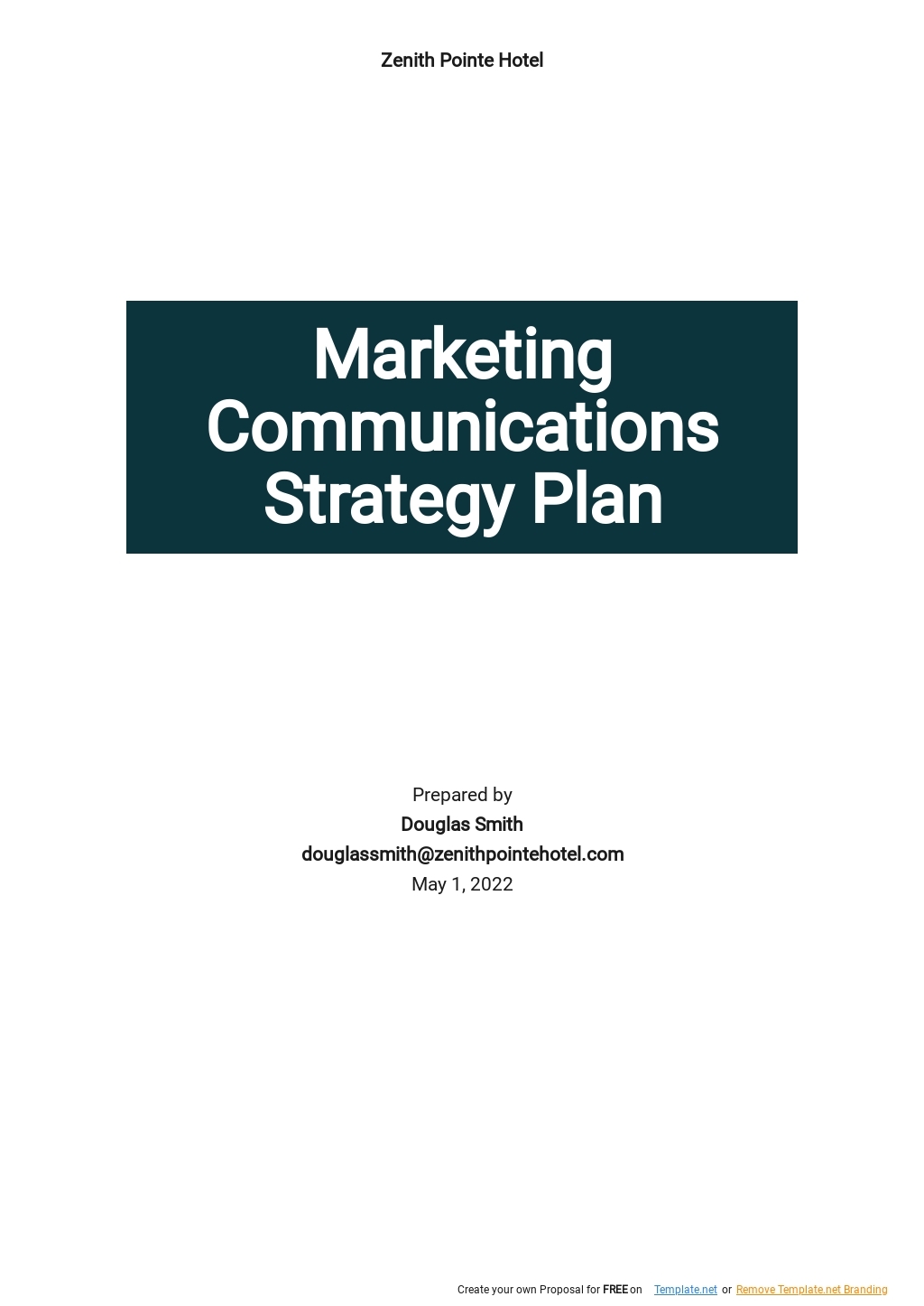 marketing and communications plan template