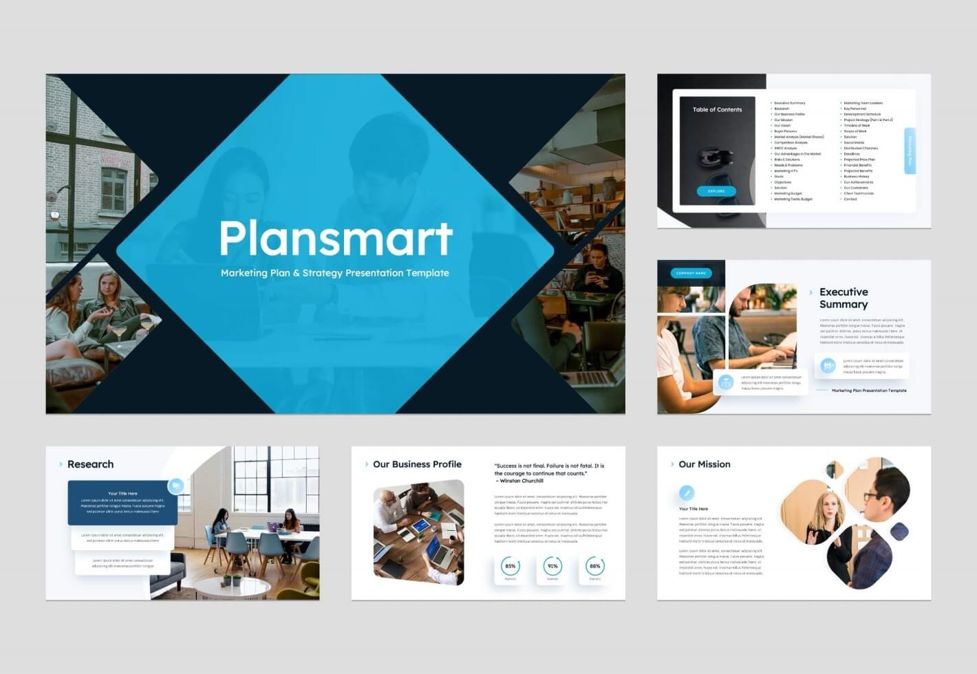 Marketing Plan PowerPoint Presentation Template Graphue