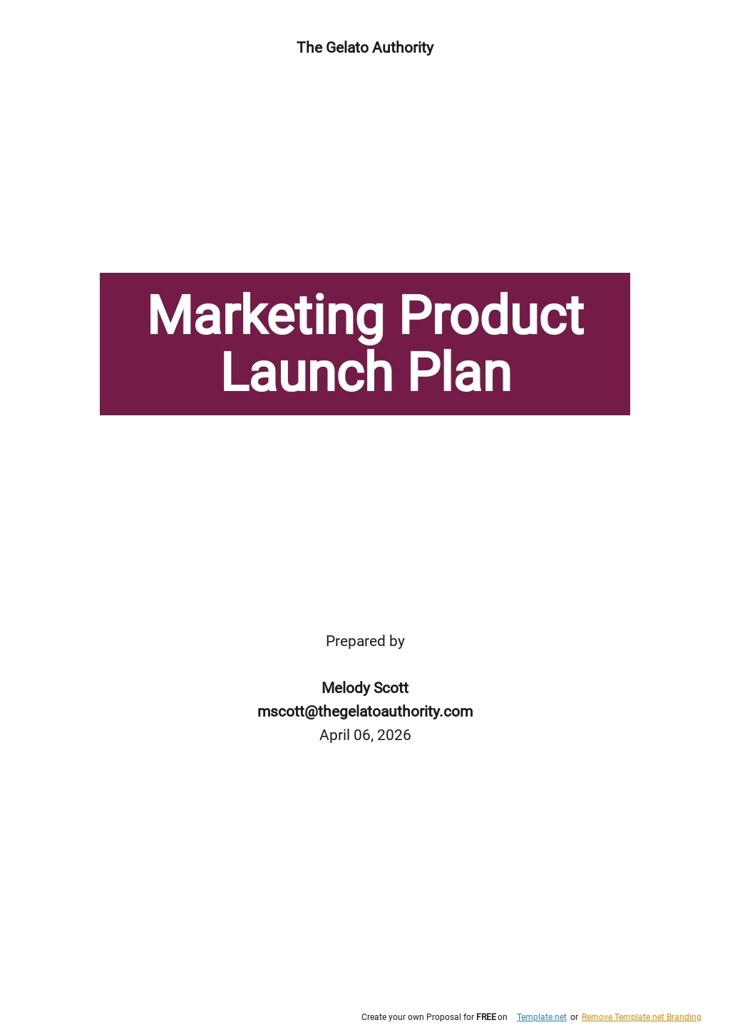 Marketing Product Launch Plan Template Google Docs Word Apple Pages