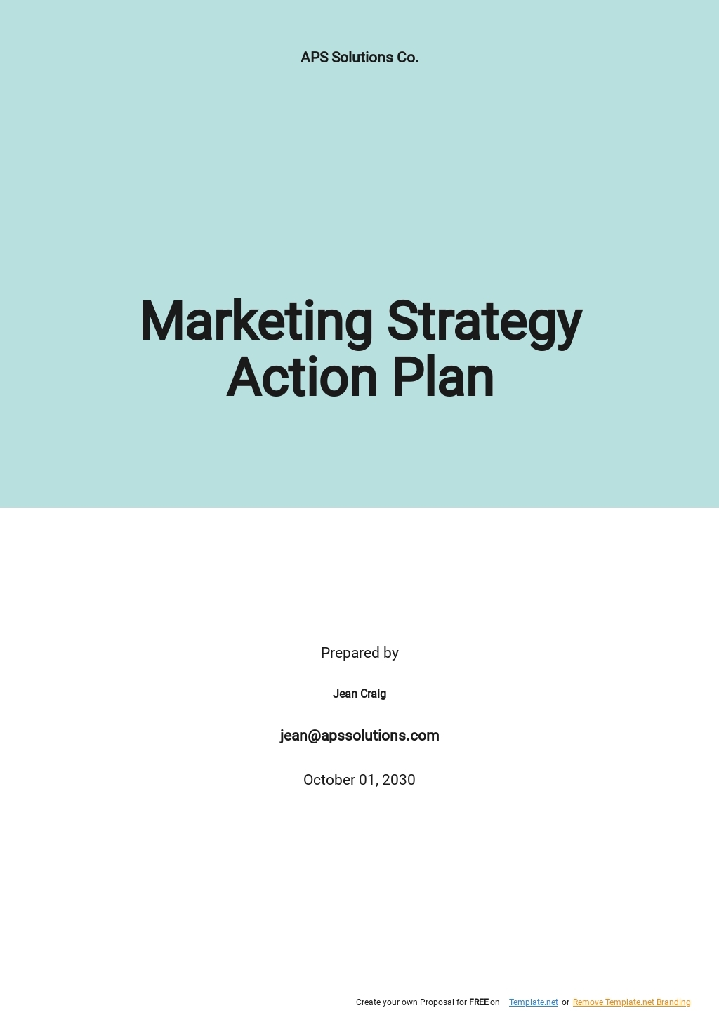 Marketing Strategy Action Plan Template Google Docs Word Apple 