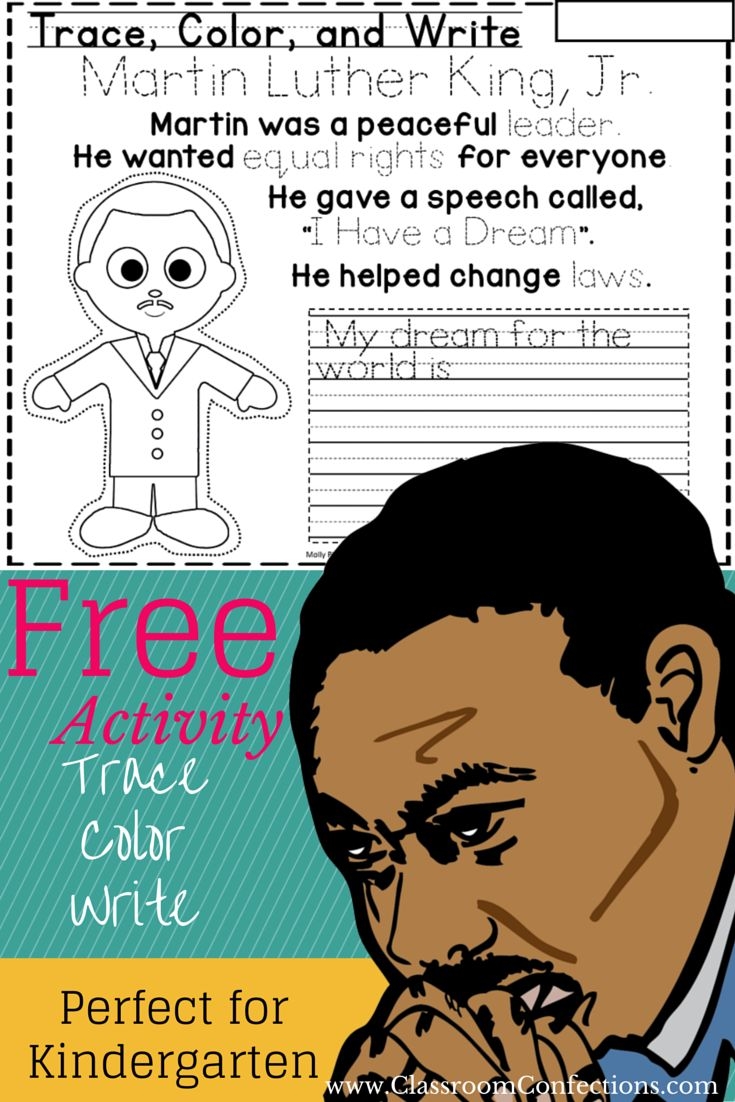 Martin Luther King Jr Activity For Kindergarten Printable Martin 