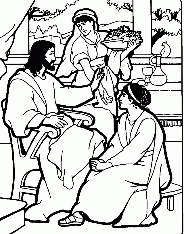 Mary And Martha Coloring Pages Coloring Home