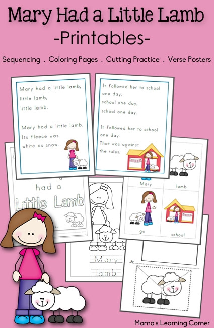 Mary Had A Little Lamb Printable Activities Mamas Learning Corner