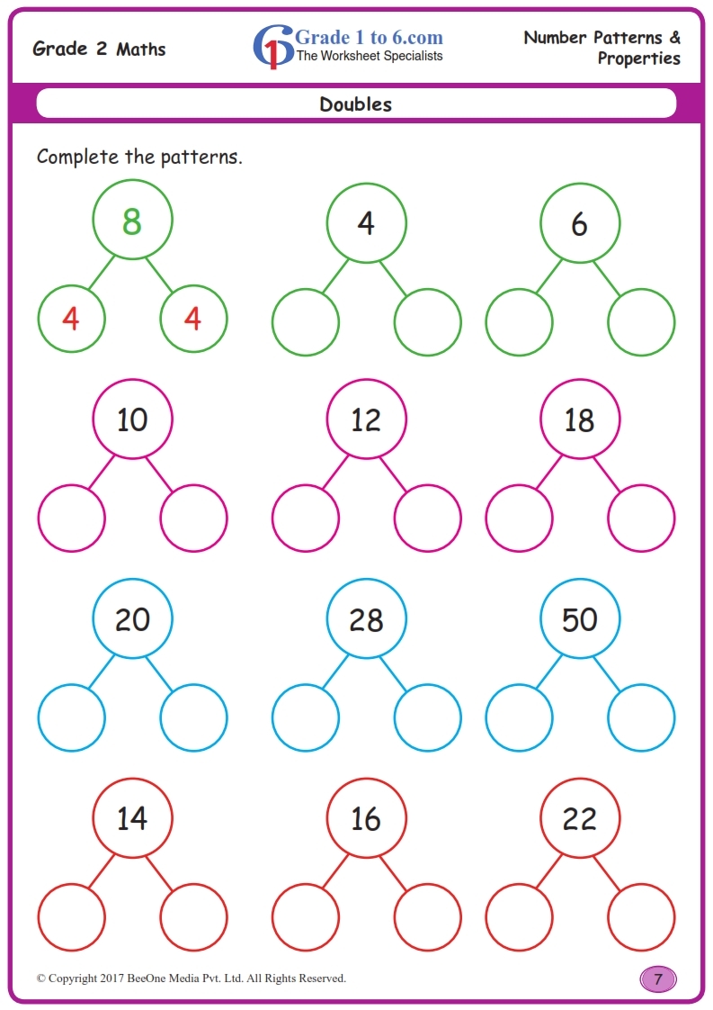 doubles math worksheet