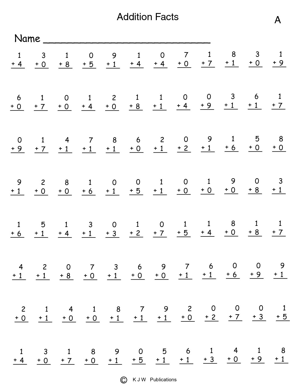 Math Facts Practice Worksheets 1st Grade 1st Grade Math Worksheets