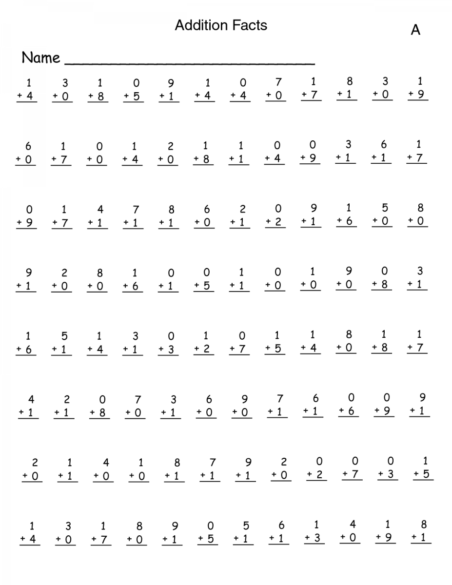 Math Facts Worksheets Printable Learning Printable