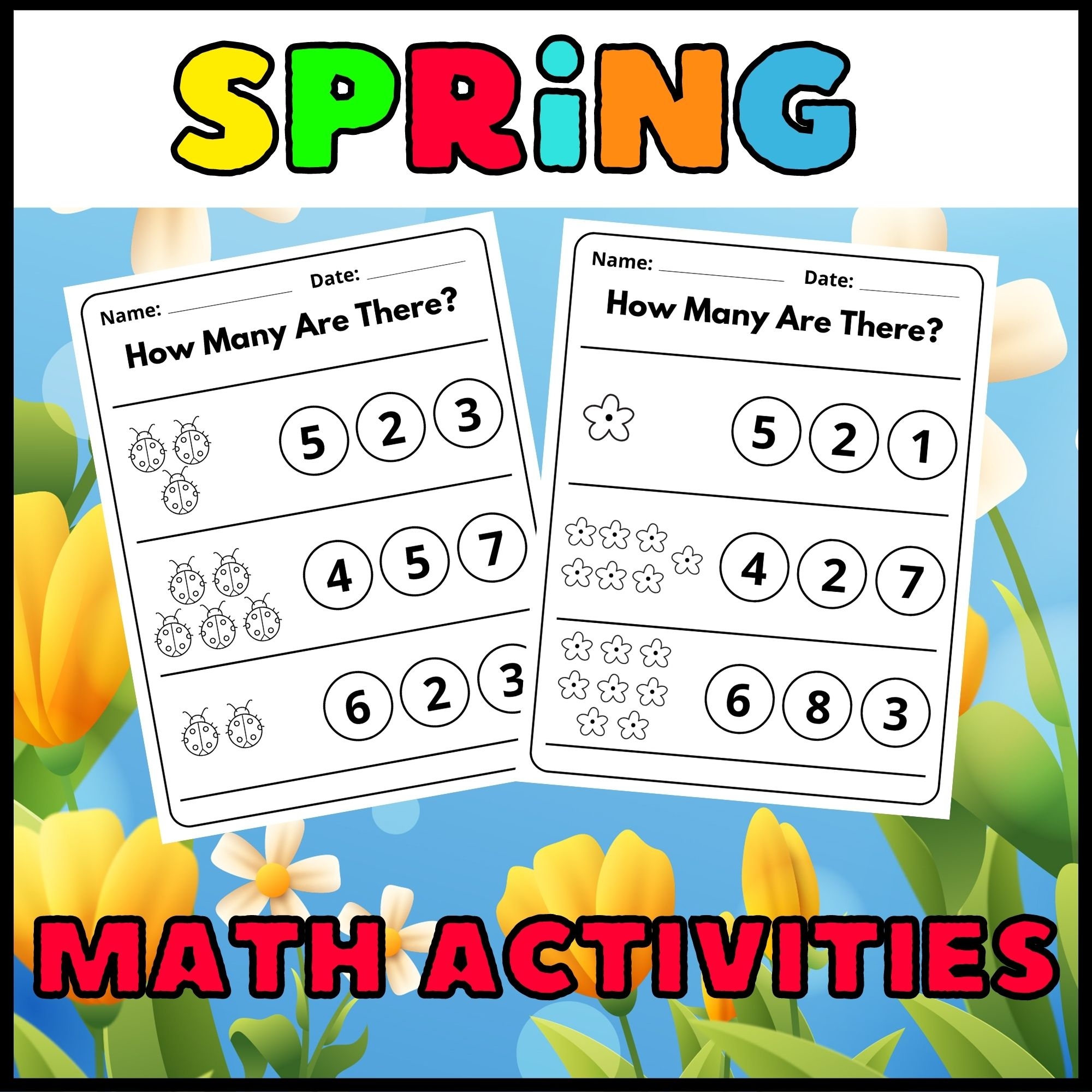 springtime math worksheets