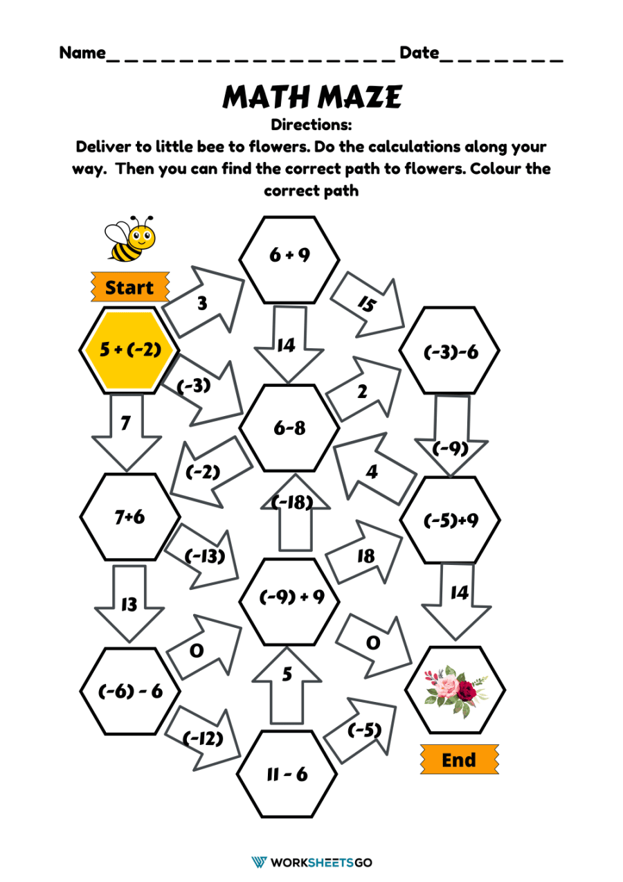 Math Maze Worksheets WorksheetsGO