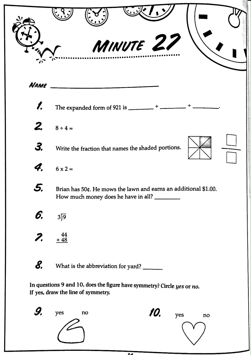 Math Minute Worksheets Worksheets Library