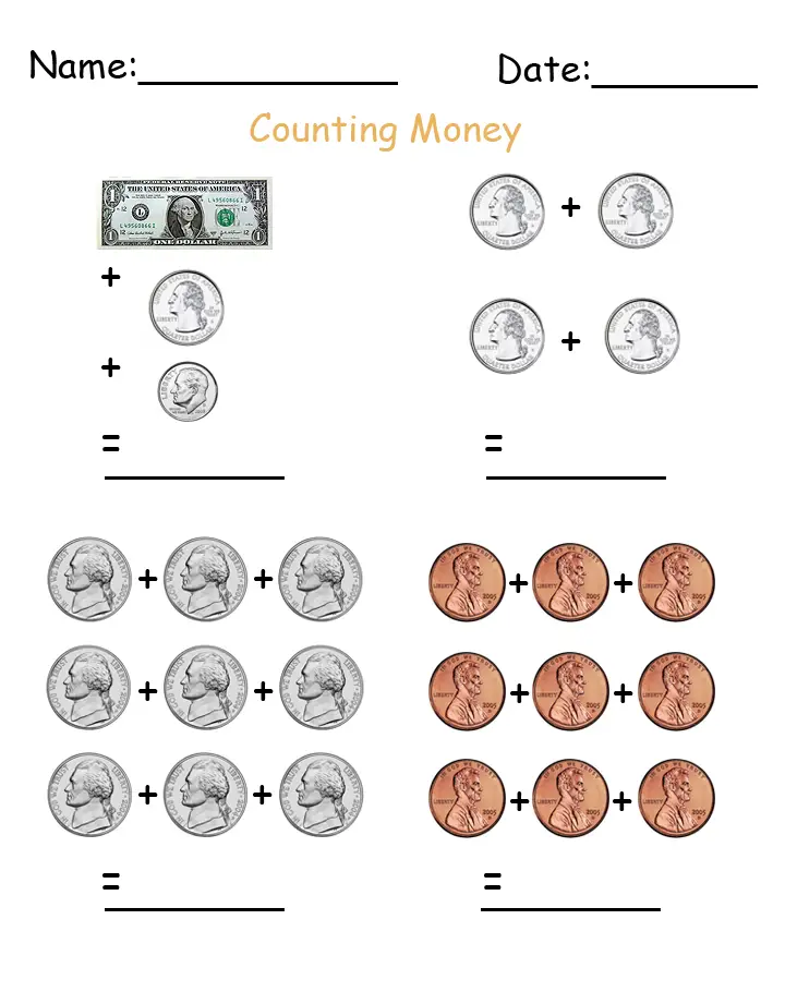 money math worksheets free