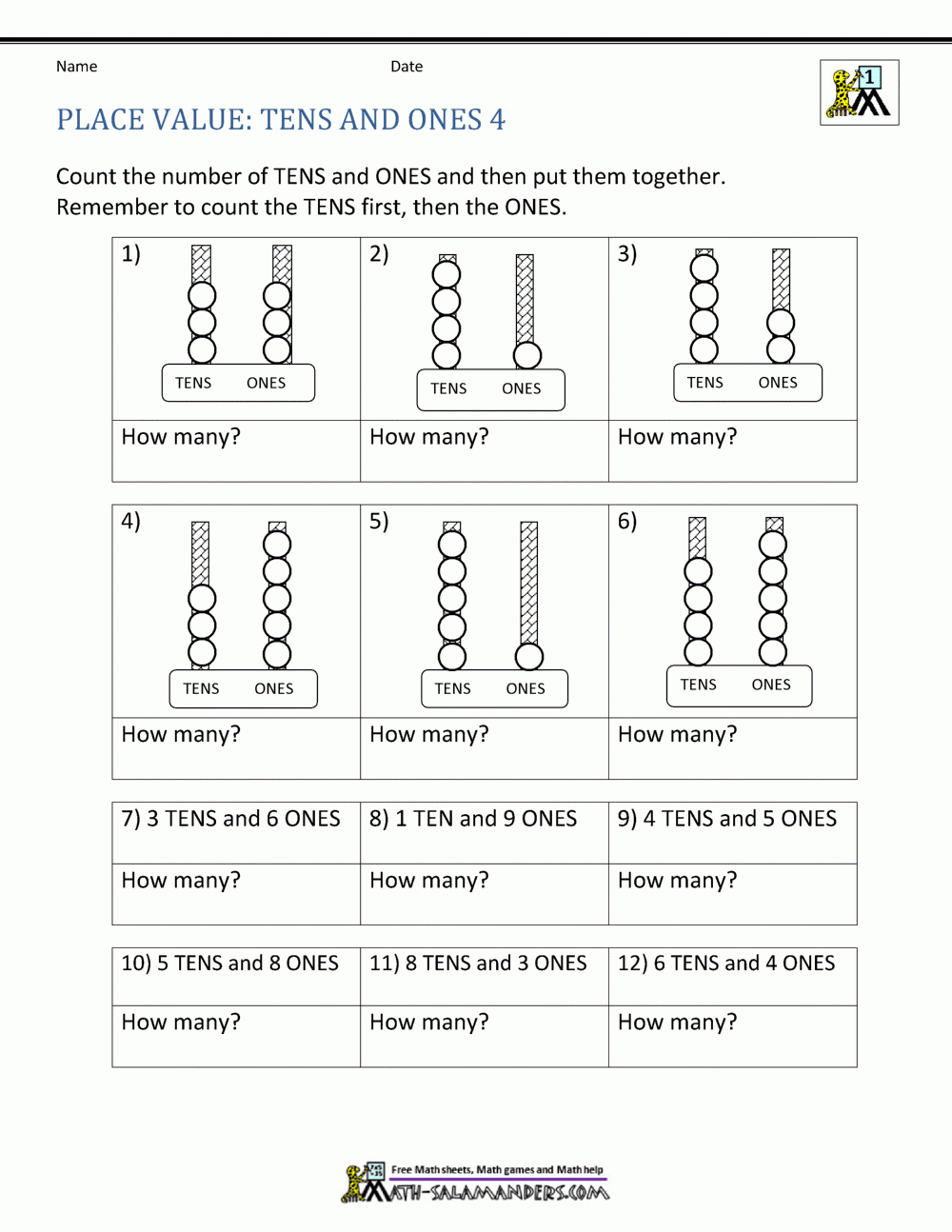 math worksheets place value
