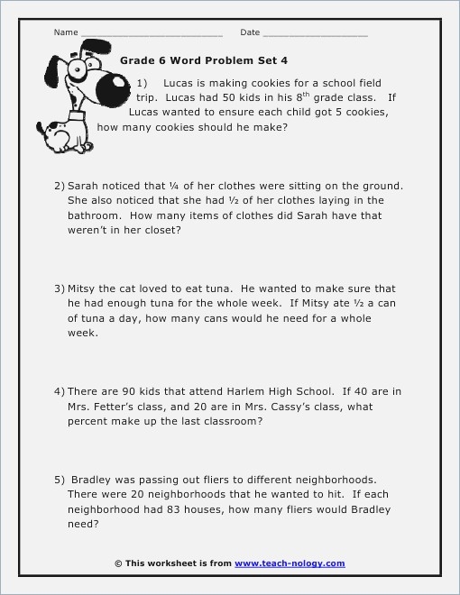 Math Problem Solving Worksheets For Grade 6 Free Worksheets Samples