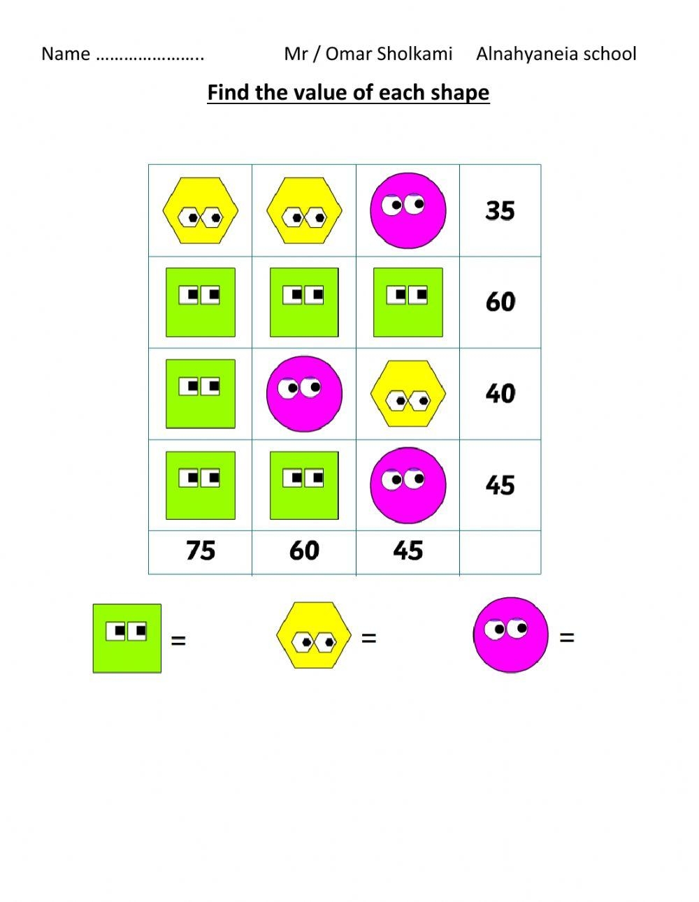 math puzzle worksheet