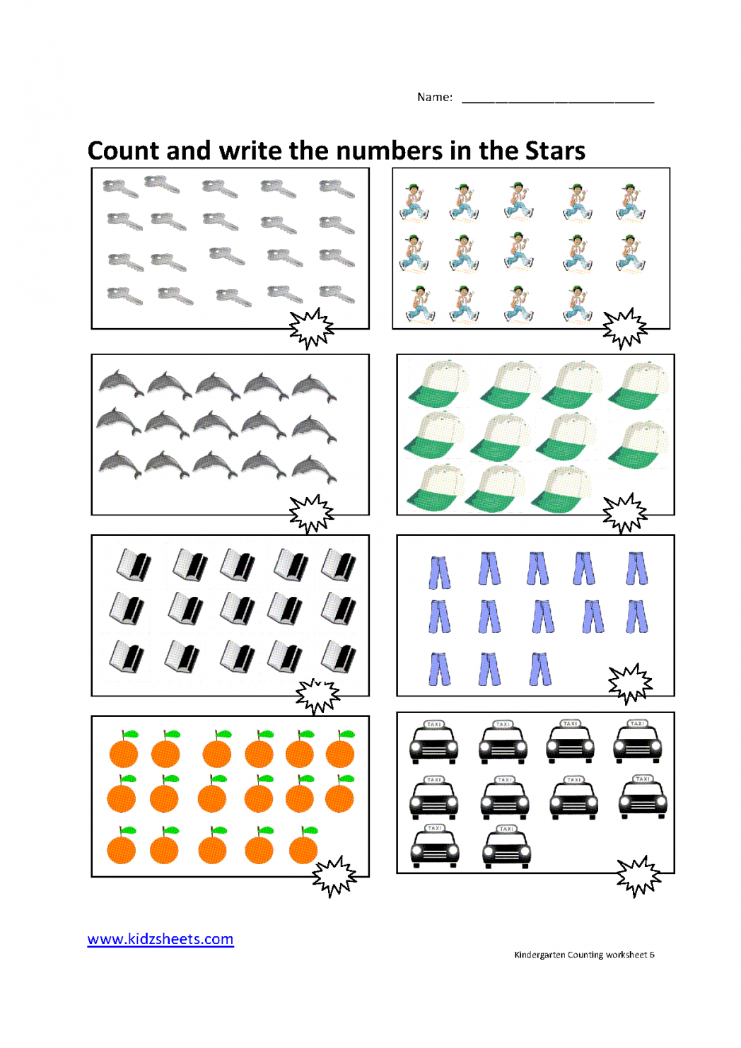 Math Worksheets For Kindergarten Counting 1 20 Worksheets Samples