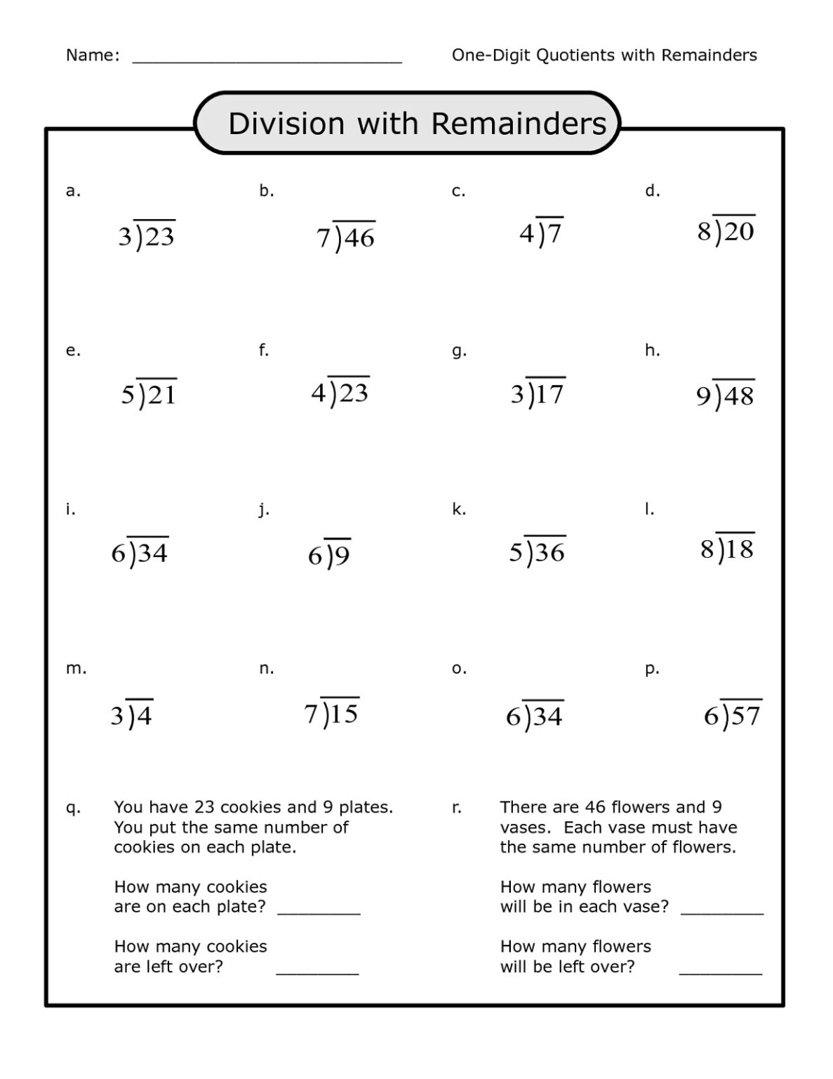 Math Worksheets K5 Worksheets Long Division Worksheets
