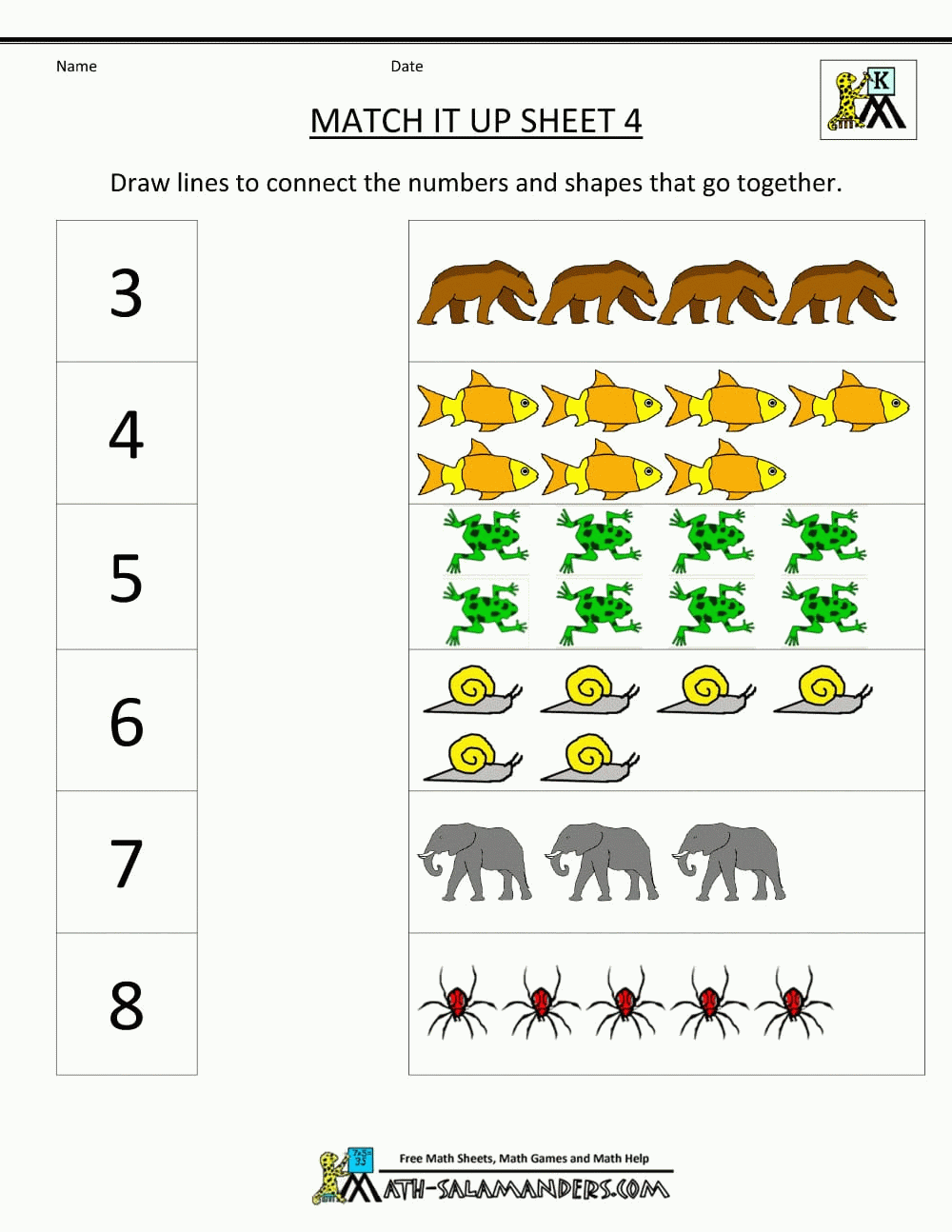 Math Worksheets Kindergarten Db excel