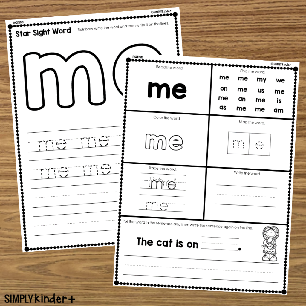 learn to read with sight word printable activities