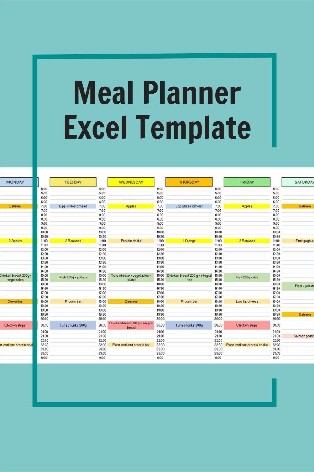 Meal Planning Excel Template Modern Resume Template Word