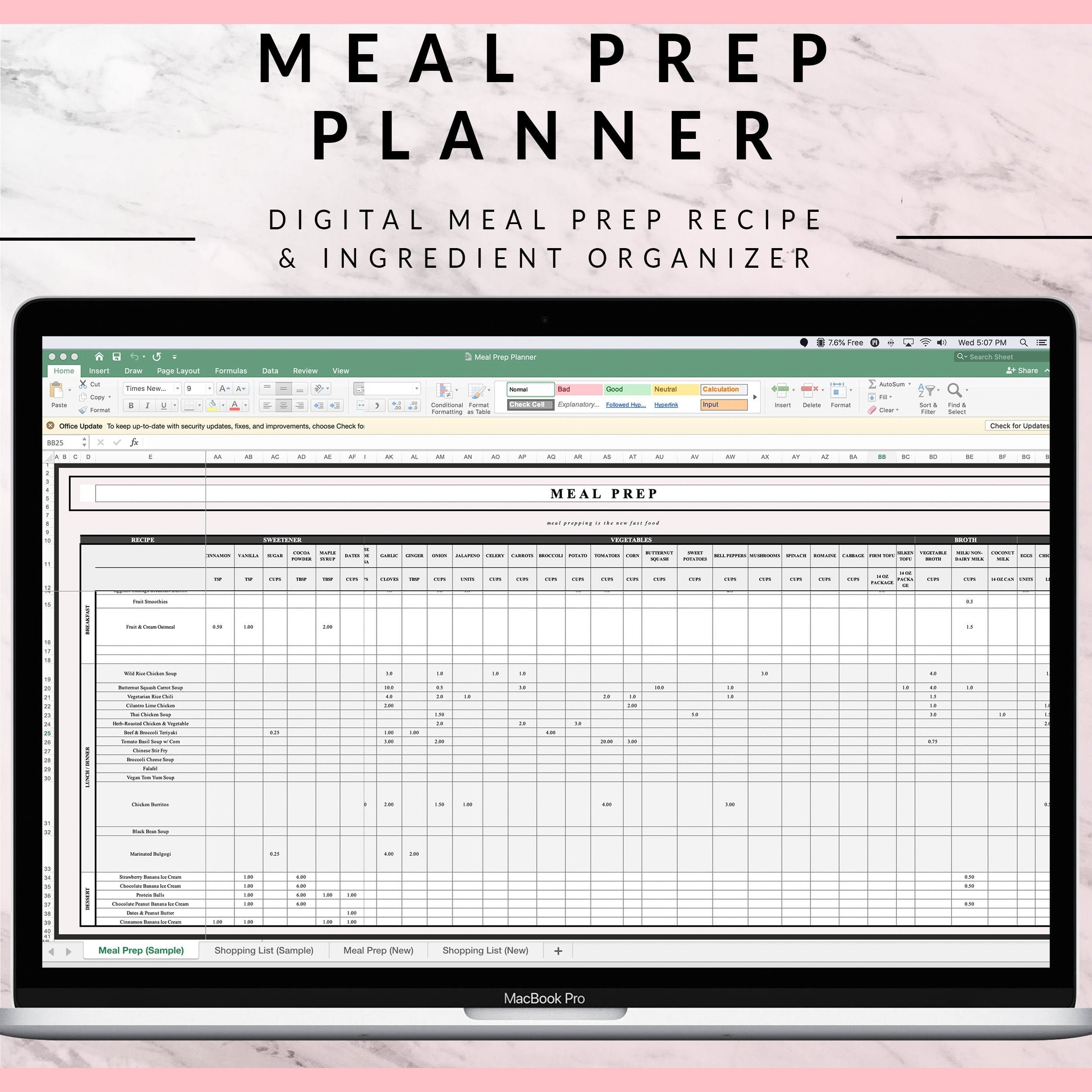 Meal Planning Template Google Sheets Filoold