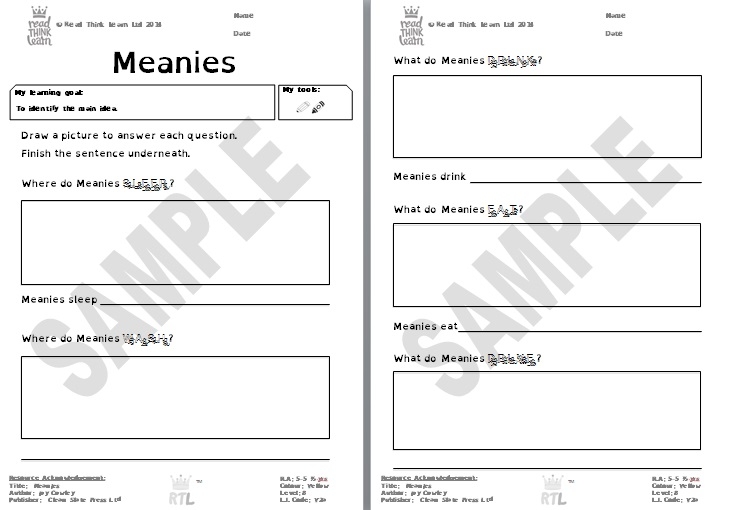 meanies printable activities