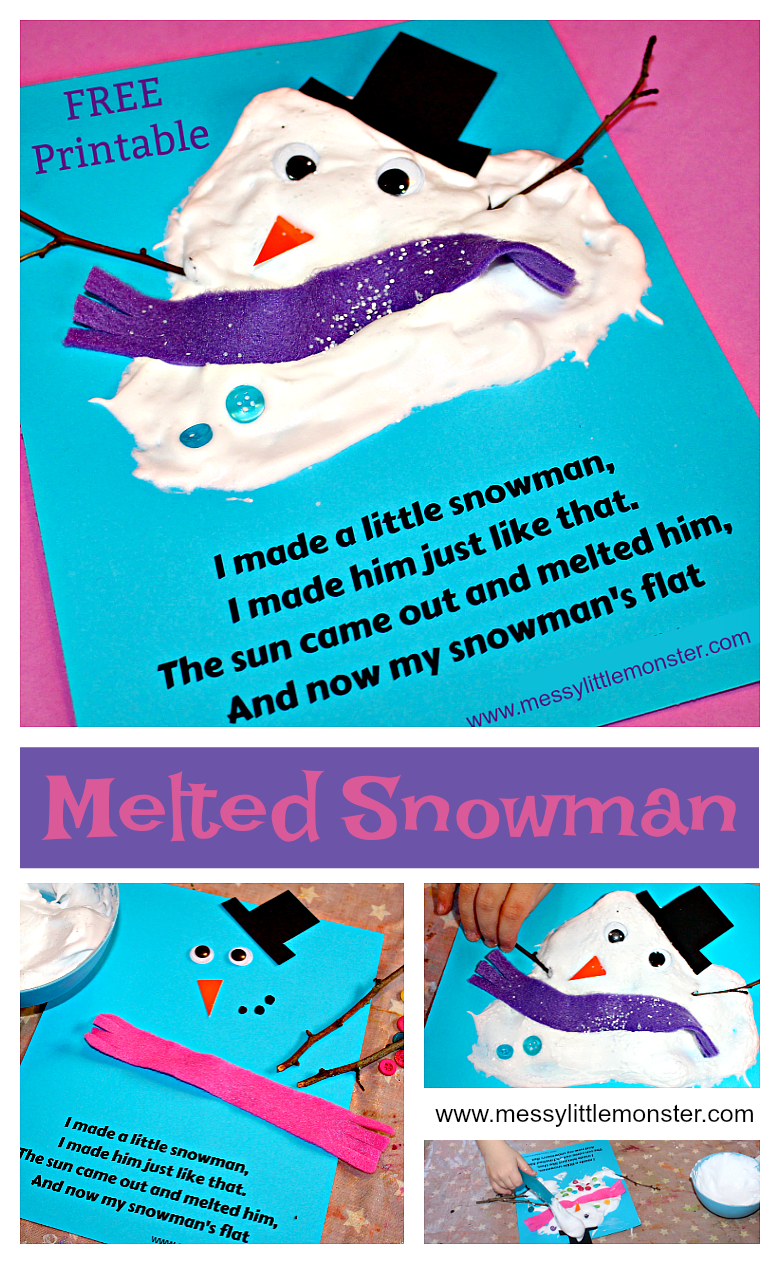 melted snowman activity printable