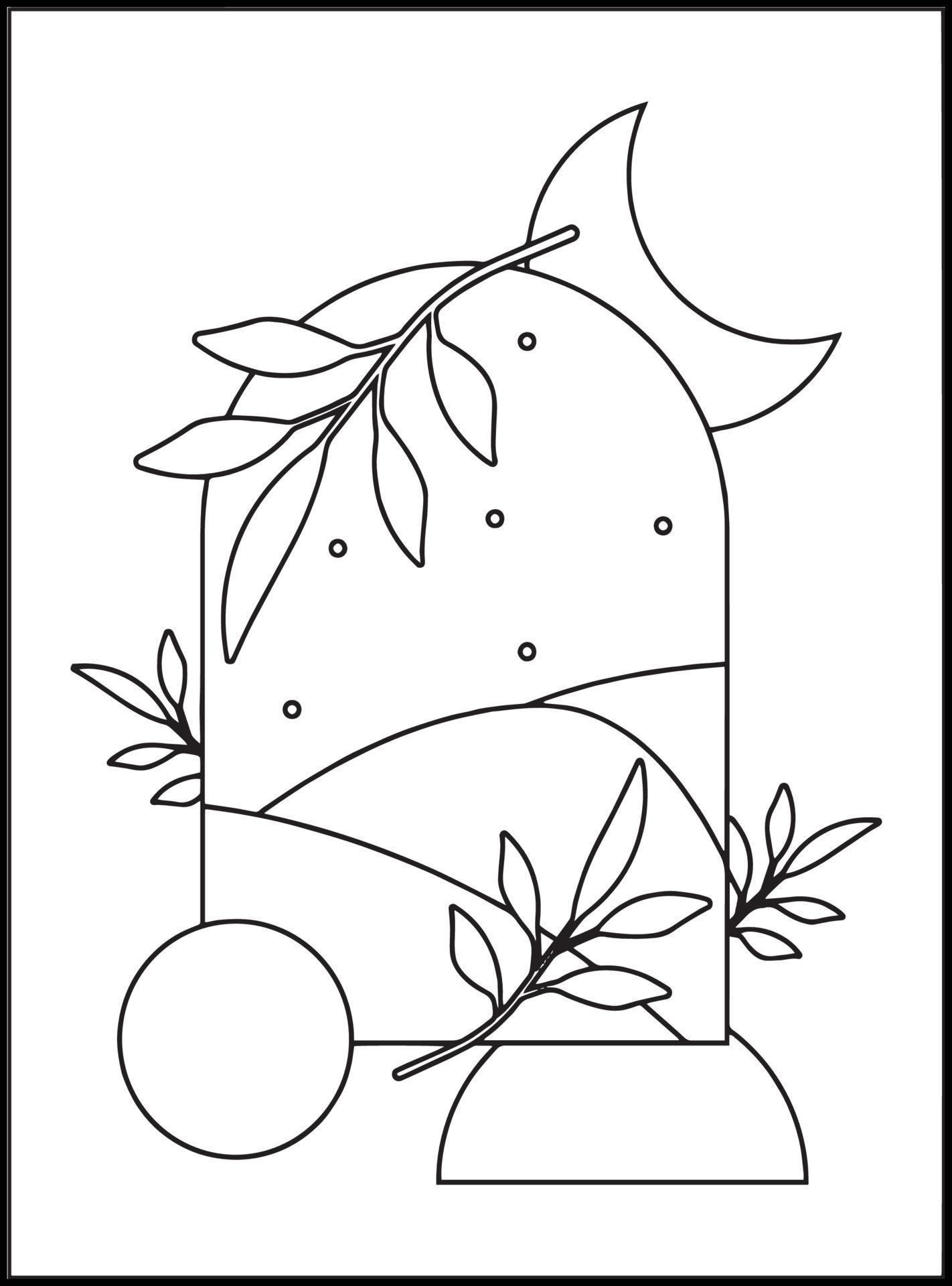 Minimalist Boho Coloring Pages Printable Art