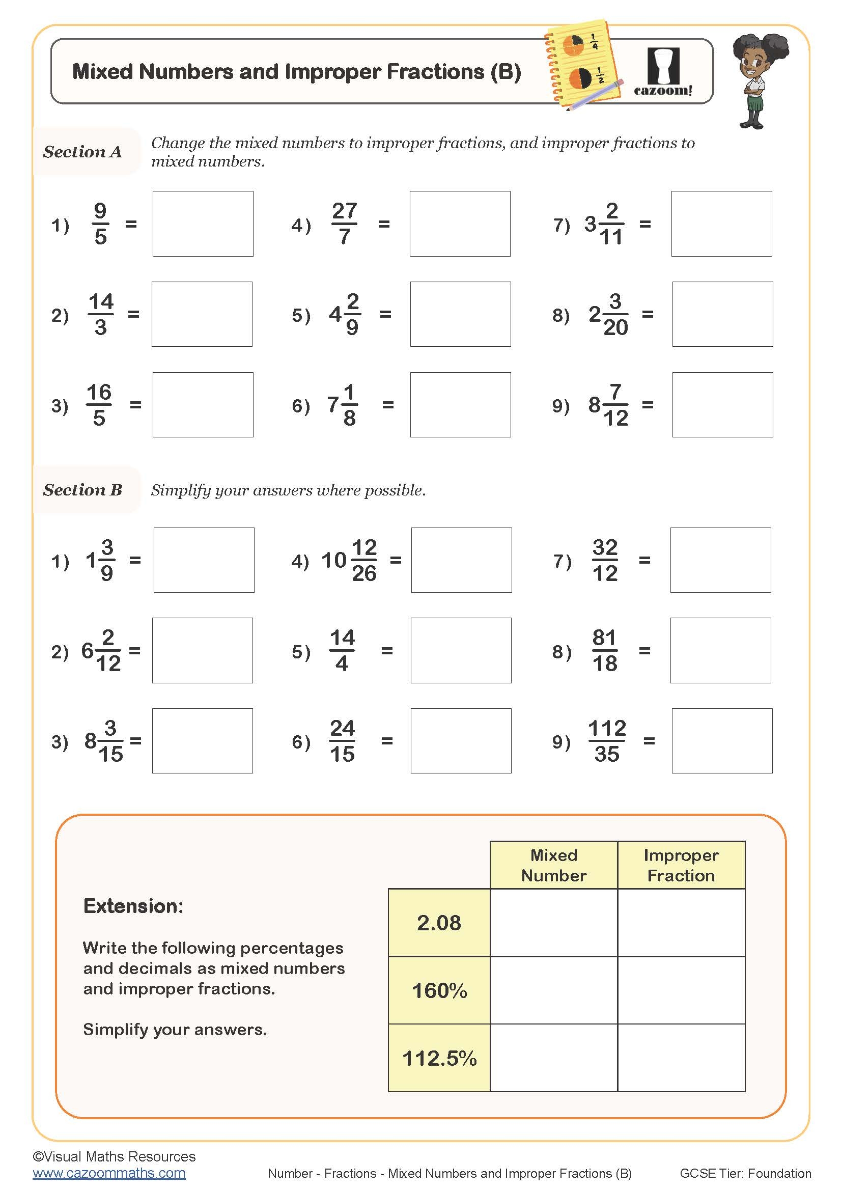 mixed maths worksheets