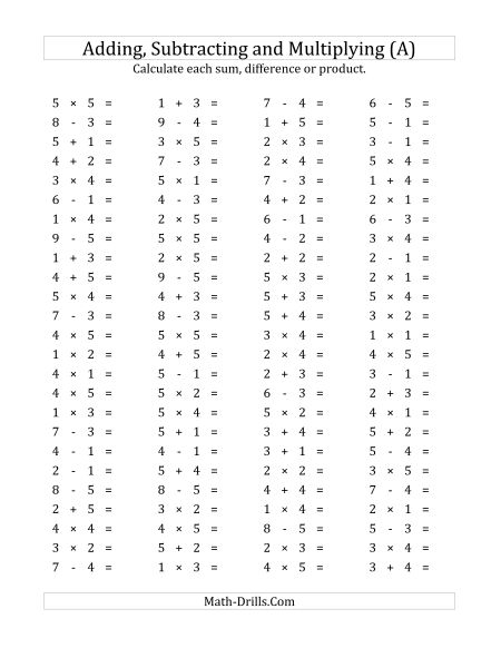 Mixed Operations Math Worksheets Free Worksheets Samples