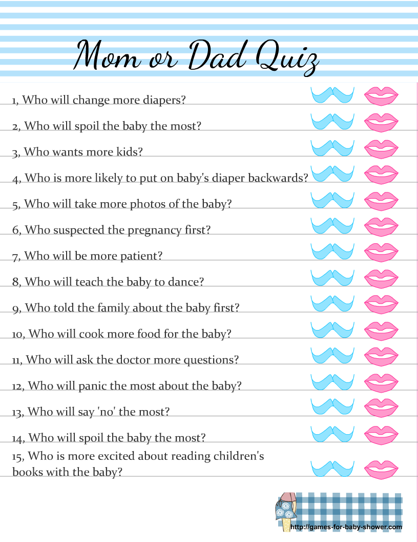 free printable baby shower games questions about mom