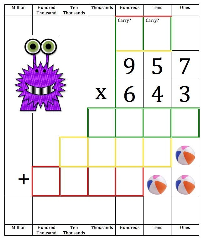 monster math worksheets