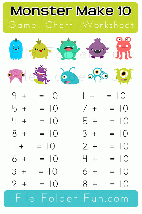 Monster Math Worksheets