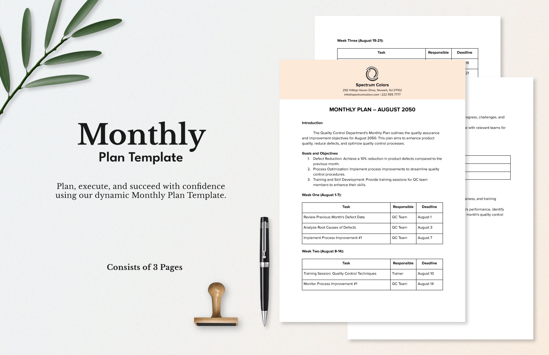 Monthly Plan Template In Word PDF Google Docs Download Template