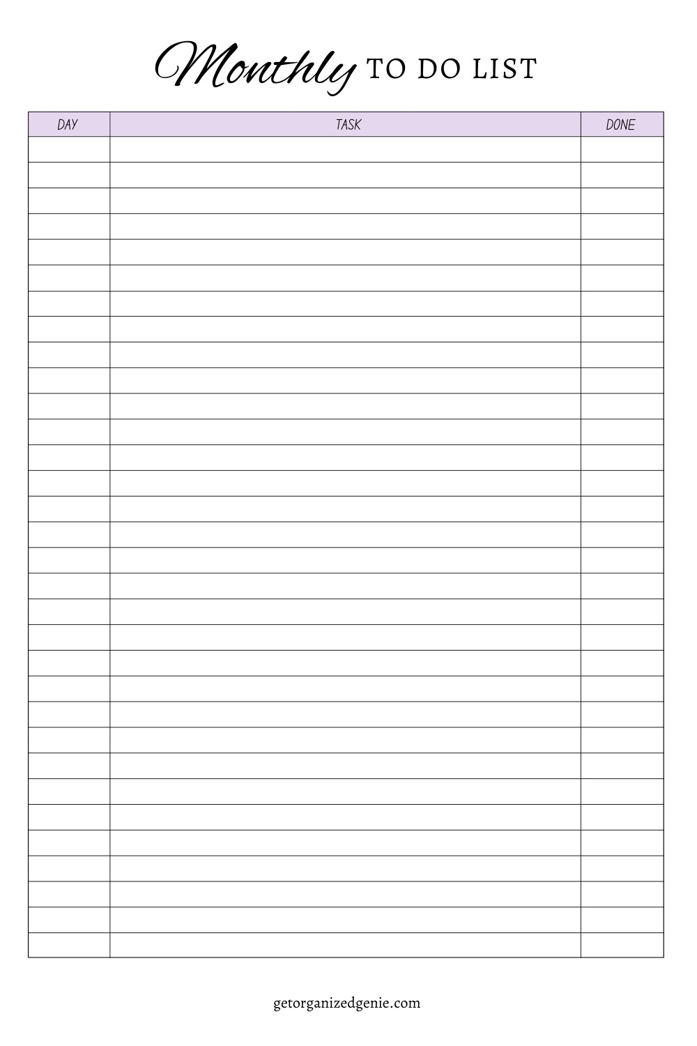 party planning to do list template