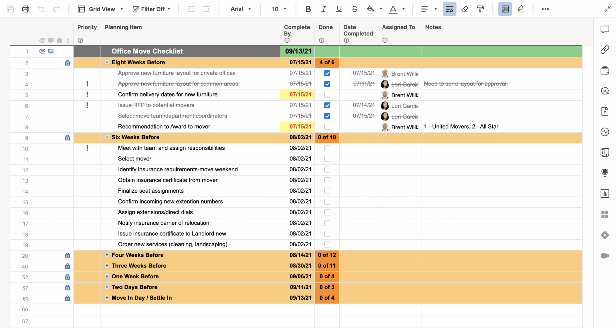 Moving Plan Template