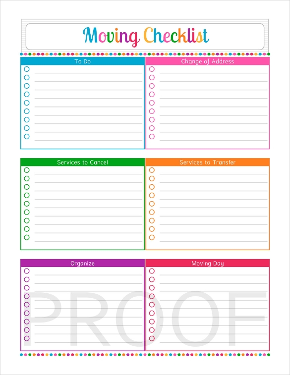 Moving Plan Template