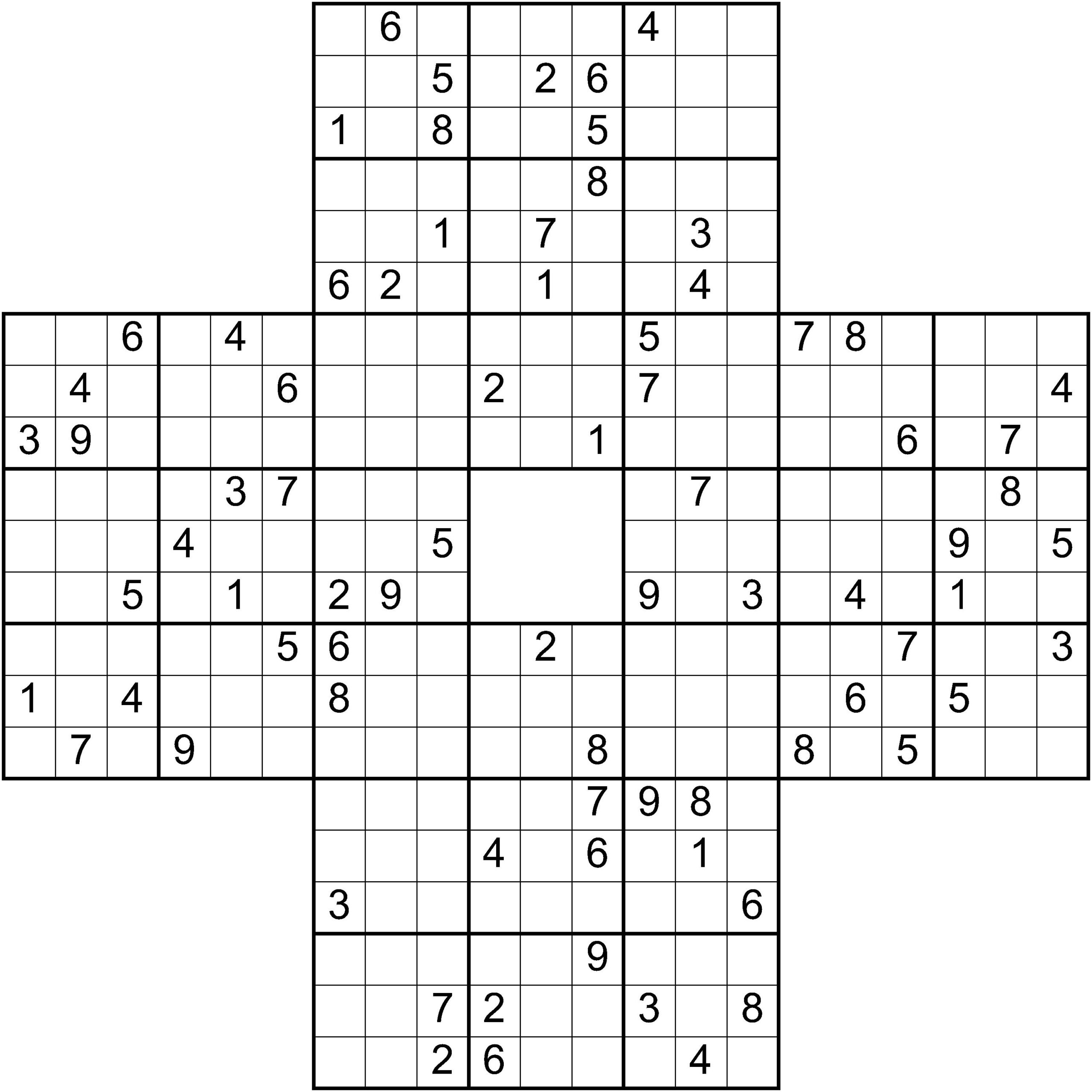 Multi Sudoku With 3 Sudoku The Trio Sudoku Puzzles Printable