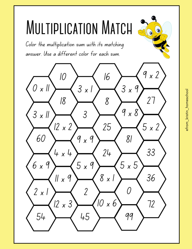 Multiplication Math Coloring Worksheets Fromkristin Worksheets 