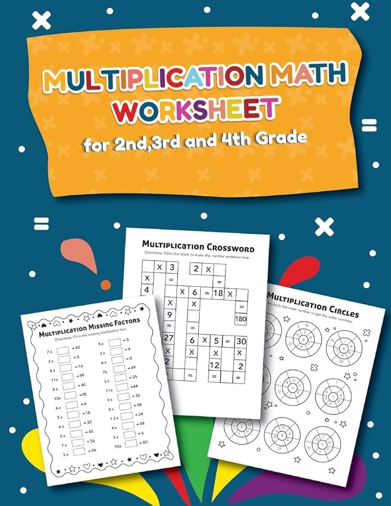 Multiplication Math Worksheet For 2nd 3rd And 4th Grade 25 Fun 