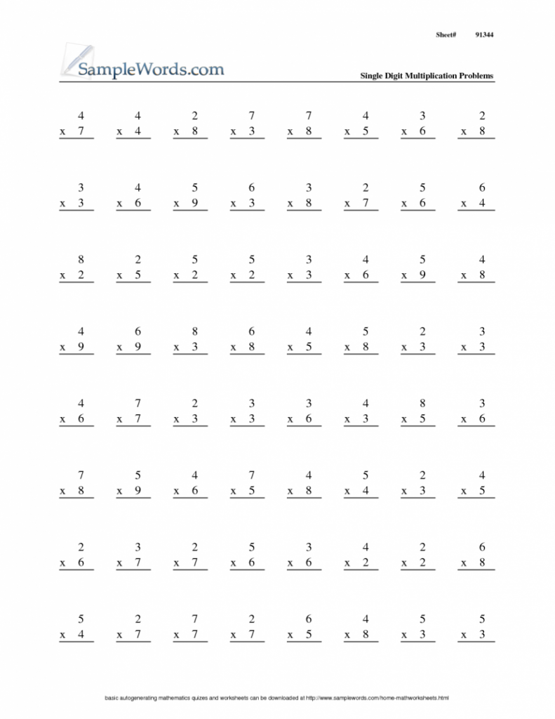 Multiplication Practice Worksheets 3rd Grade Multiplication Worksheets