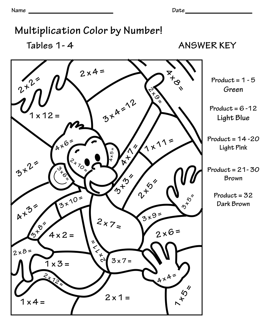 free printable multiplication mystery picture worksheets