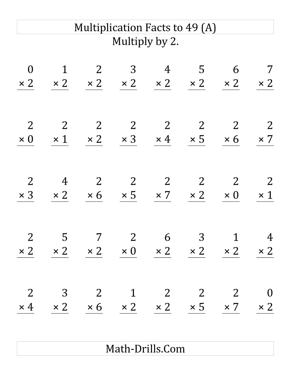 multiplication math worksheets printable