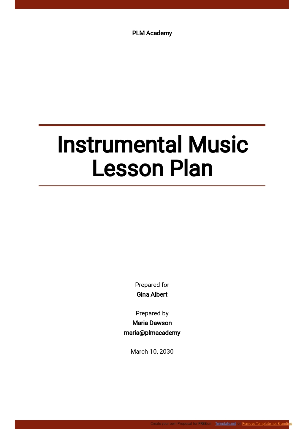Music Lesson Plan Template Google Docs Word Apple Pages Template