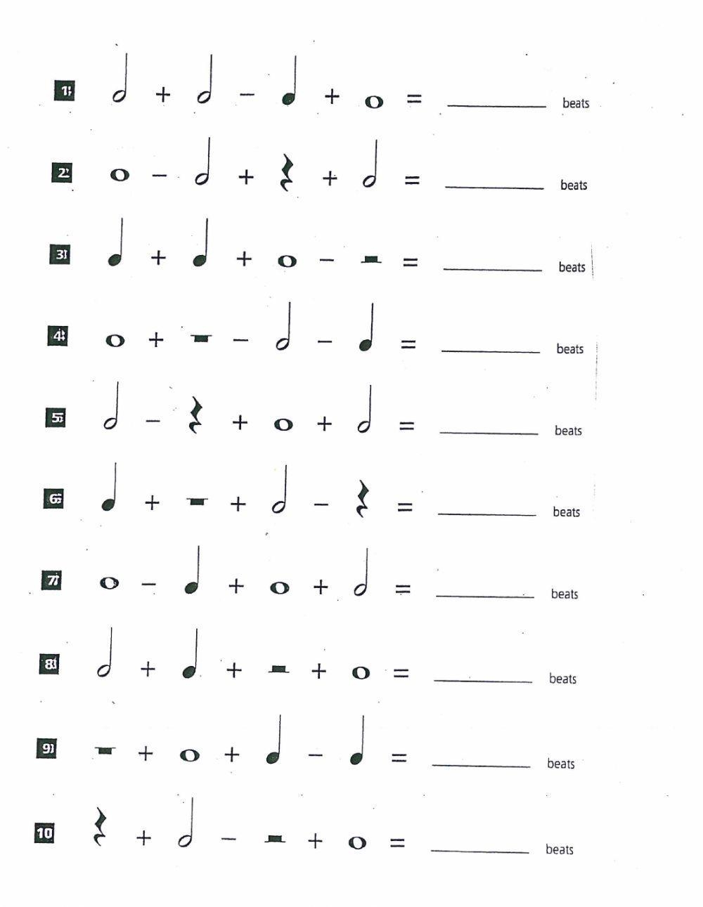 Musical Maths Worksheet Subtraction Activity Schools Music Market 